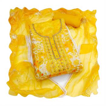 Multicolor sequins organza churidar dress-materials 4