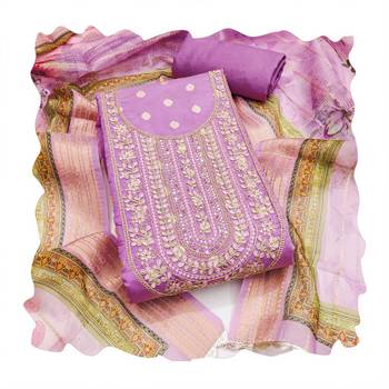 Purple woven banarasi churidar dress-materials 4