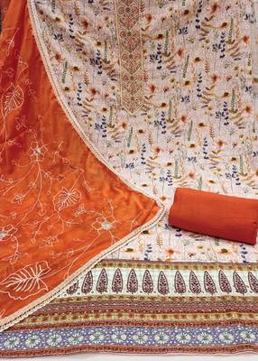 Multicolor embroidered cotton churidar dress-materials 2