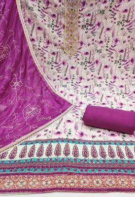 Multicolor embroidered cotton churidar dress-materials 2