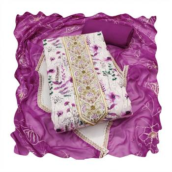 Multicolor embroidered cotton churidar dress-materials 4