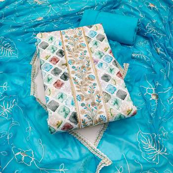 Multicolor embroidered cotton churidar dress-materials 1