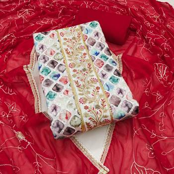 Multicolor embroidered cotton churidar dress-materials 1