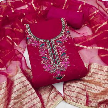 Pink sequins silk blend churidar dress-materials 1