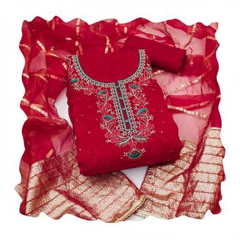 Maroon sequins silk blend churidar dress-materials 4