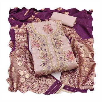 Grey woven chanderi churidar dress-materials 4
