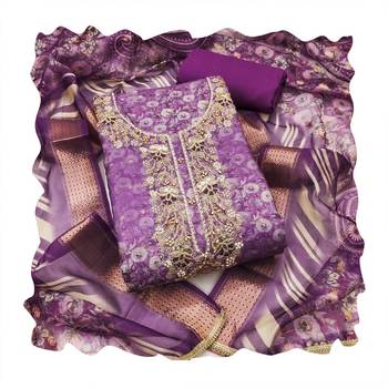 Purple woven cotton churidar dress-materials 4
