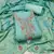 Sea-green hand embroidery cotton semi stitched churidar dress-materials