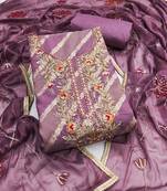 Purple woven cotton semi stitched churidar dress-materials