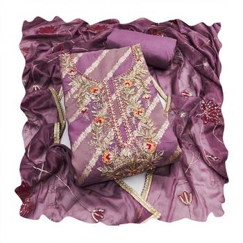 Purple woven cotton churidar dress-materials 4