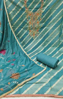 Blue woven cotton churidar dress-materials 2