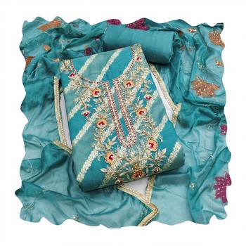 Blue woven cotton churidar dress-materials 4
