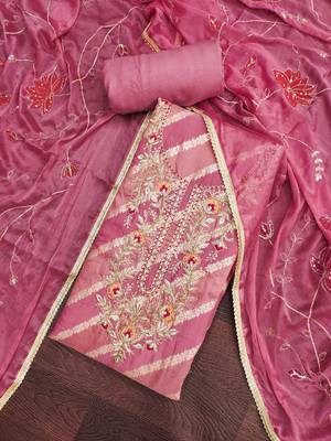 Pink woven cotton churidar dress-materials 3