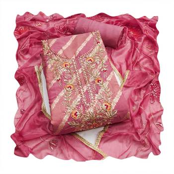 Pink woven cotton churidar dress-materials 4