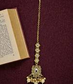 Gold plated kundan maang tikka head jewellery