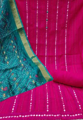 Pink embroidered cotton churidar dress-materials 2