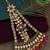 Antique gold plated champagne red stone jhumar passa head jewellery