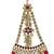 Antique gold plated champagne red stone jhumar passa head jewellery