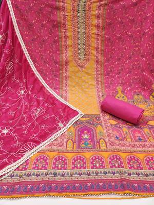 Multicolor embroidered cotton churidar dress-materials 2
