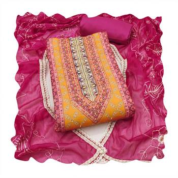 Multicolor embroidered cotton churidar dress-materials 4