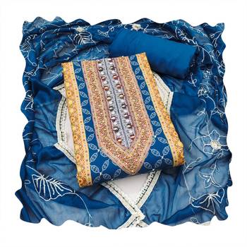 Multicolor embroidered cotton churidar dress-materials 4