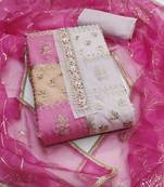 Multicolor sequins organza semi stitched churidar dress-materials