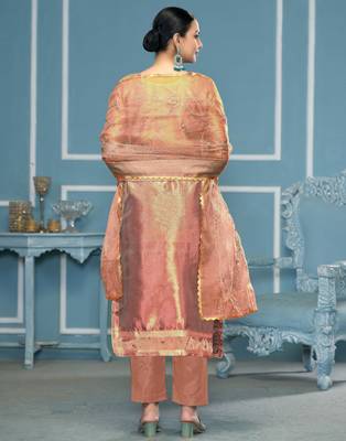 Rose woven organza churidar dress-materials 3