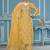 Yellow hand embroidery organza semi stitched churidar dress-materials
