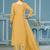 Yellow hand embroidery organza semi stitched churidar dress-materials