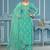 Sea-green hand embroidery organza semi stitched churidar dress-materials