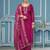 Magenta woven cotton semi stitched churidar dress-materials