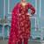 Maroon hand embroidery cotton semi stitched churidar dress-materials