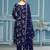 Blue hand embroidery cotton semi stitched churidar dress-materials