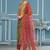 Multicolor hand embroidery shimmer semi stitched churidar dress-materials
