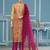 Multicolor hand embroidery shimmer semi stitched churidar dress-materials