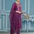 Multicolor hand embroidery shimmer semi stitched churidar dress-materials