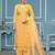 Yellow sequins organza semi stitched churidar dress-materials
