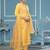 Yellow sequins organza semi stitched churidar dress-materials