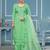 Sea-green sequins organza semi stitched churidar dress-materials
