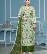 Multicolor hand embroidery organza semi stitched churidar dress-materials