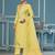 Light-yellow sequins cotton silk semi stitched churidar dress-materials