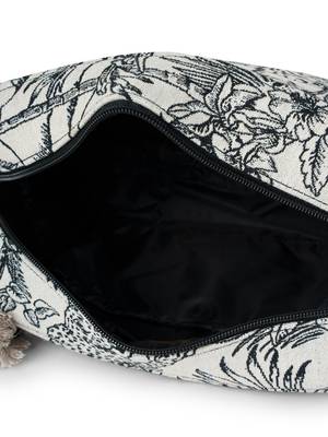 tribal natural & black cotton canvas toile jacquard travel pouch 7