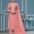 Peach sequins cotton silk semi stitched churidar dress-materials