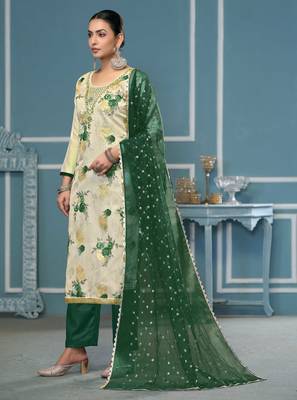 Multicolor hand embroidery viscose churidar dress-materials 2