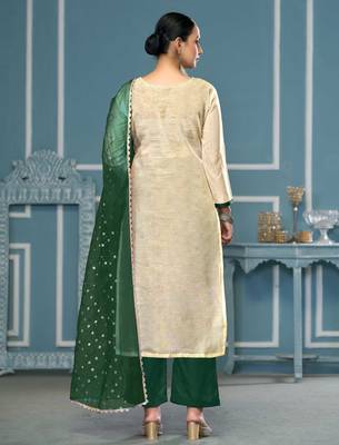 Multicolor hand embroidery viscose churidar dress-materials 3