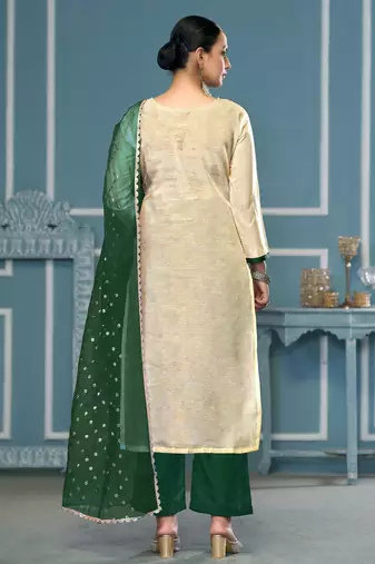 Multicolor hand embroidery viscose churidar dress-materials
