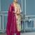 Multicolor hand embroidery viscose semi stitched churidar dress-materials