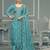 Sea-green sequins organza semi stitched churidar dress-materials