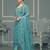 Sea-green sequins organza semi stitched churidar dress-materials