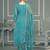 Sea-green sequins organza semi stitched churidar dress-materials